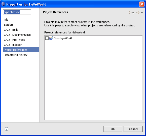 C/C++ Project, Managed, Project References 